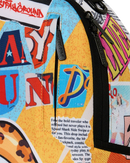 Sprayground Collage of Fun backpack featuring colorful graphic design, durable straps, and multiple compartments for accessories and essentials.
