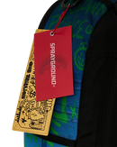Sprayground DC Joker No Rules backpack featuring cartoon Joker design, adjustable straps, and bold branding for accessories.