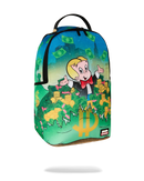 Sprayground Richie Rich Shark Stacks backpack featuring colorful shark stack design and durable accessories.