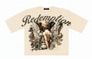 Papercut 'Redemption' Oversized Cropped T-Shirt (Ivory)