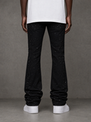 Smoke Rise 'All Rhinestone' Stacked Flare Denim (Jet Black) JP25536