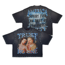 Rare Peace 'Trust No One' Oversized Rhinestone Cropped T-Shirt (Dk. Grey) RT5052 - FRESH N FITTED