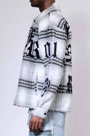 First Row 'Wake Up & Be Fierce' Multi Patches Wool Shaket (Black) FRJ2099A - FRESH N FITTED