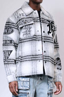 First Row 'Wake Up & Be Fierce' Multi Patches Wool Shaket (Black) FRJ2099A - FRESH N FITTED