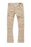 Martin Stacked - Flare Flight Cargo Denim (Khaki) JTF216 - Fresh N Fitted Inc