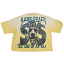 Rare Peace 'In The Beginning' Oversized Rhinestone Cropped T-shirt (Yellow) RT5061