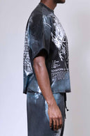 First Row ‘Y2K Tribal’ Cropped T-Shirt (Washed Black) FRM3024A - FRESH N FITTED