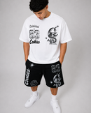 Cookies Draft Day SS Box Knit T-Shirt in white, showing the casual crew neck tee with a graphic design on the front.
