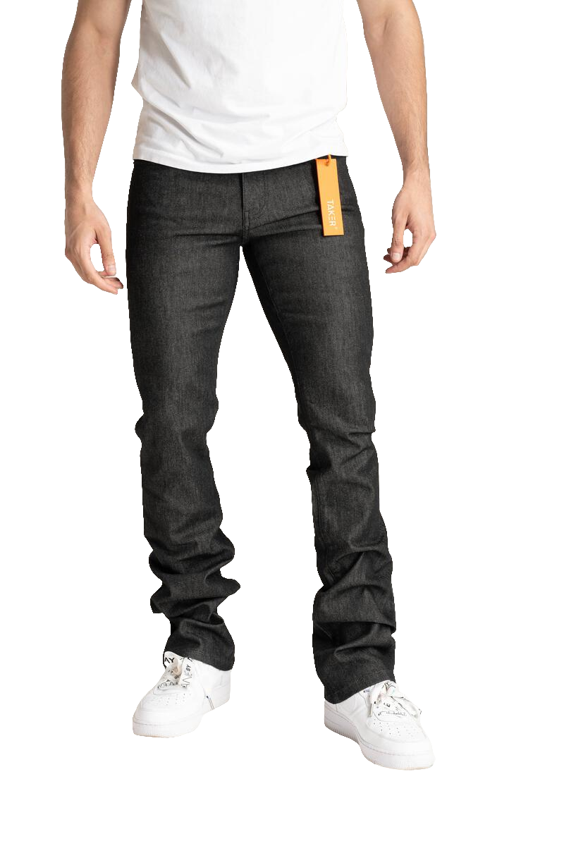 Taker 'Raw Fabric' Stack Denim (Raw Black) B2067 - FRESH N FITTED
