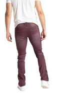 Taker 'Side Zipper' Stack Denim (Wine) B2064 - FRESH N FITTED