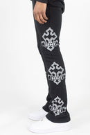 Rebel Minds 'Cross' Stacked Sweatpants (Black) 152-428 - FRESH N FITTED