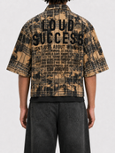 STORM88 KATO Washed Flannel Crop Top Button Down Shirt In Brown ST8-011