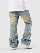 NOBLE Kids 'Outer Space' Premium Rhinestone Flared Denim in Vintage