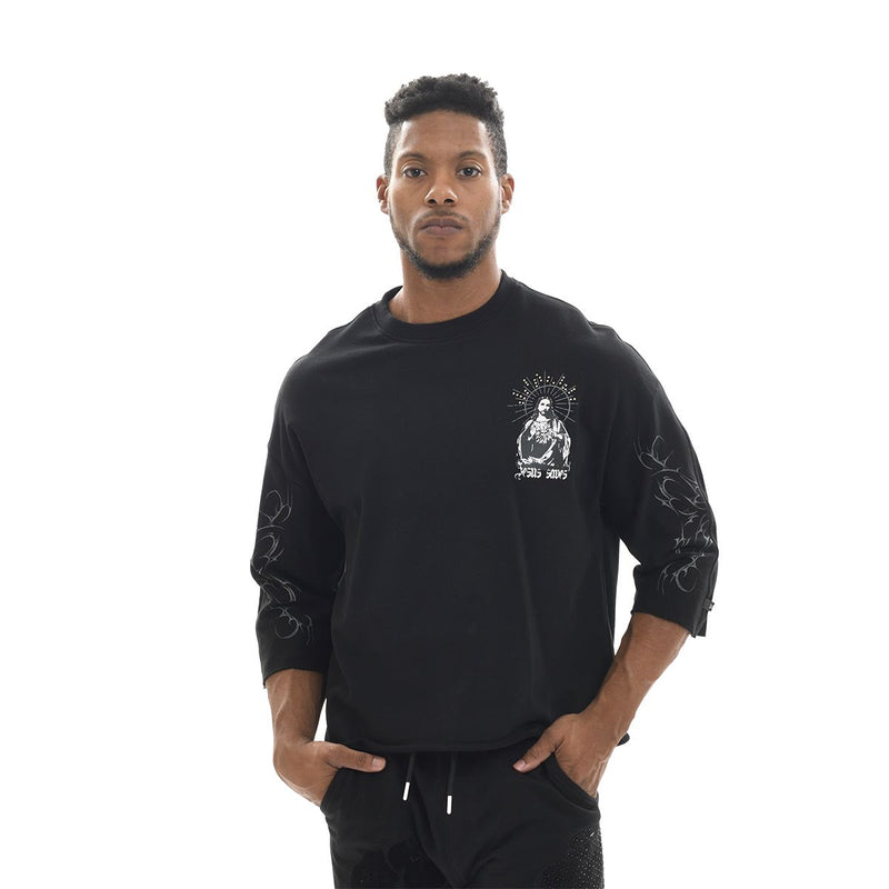 Switch 'Faith Over' Cropped Tee (Black) SW5128 - FRESH N FITTED