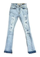 FWRD Kids 'Worn Down' Stacked Flare Denim (Ice Blue) FW-33893K/LK - Fresh N Fitted Inc