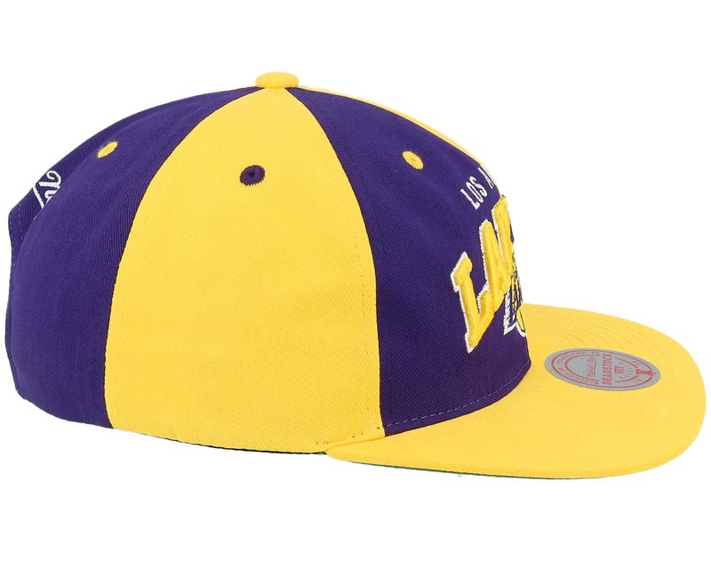 Mitchell & Ness 'Los Angeles Lakers' NBA PinWheel Of Fortune Snap Back (Yellow/Purple) LD21252 - Fresh N Fitted Inc