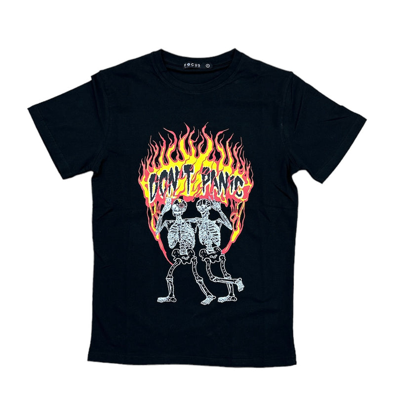 Focus 'Don't Panic' T-Shirt (Black) 80533S - Fresh N Fitted Inc