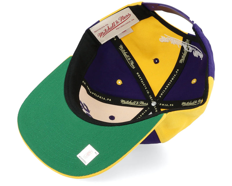 Mitchell & Ness 'Los Angeles Lakers' NBA PinWheel Of Fortune Snap Back (Yellow/Purple) LD21252 - Fresh N Fitted Inc