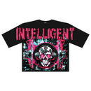Papercut 'Intelligent' Oversized Cropped T-Shirt (Black) - FRESH N FITTED