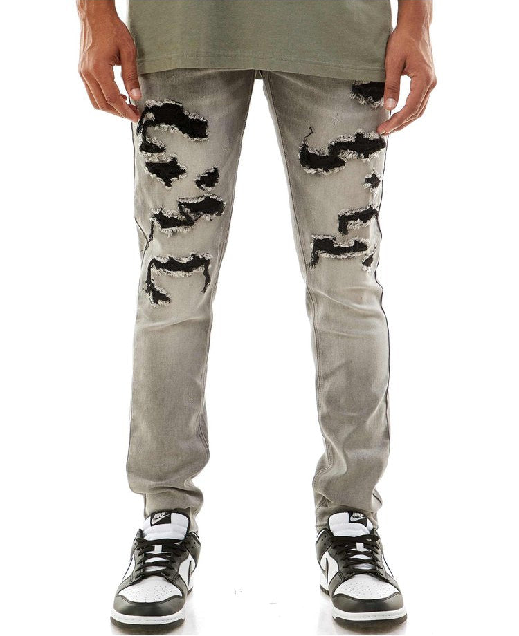 KDNK 'Under patch Web' Denim (Gray) KND4532 - FRESH N FITTED