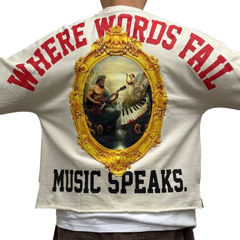 Switch 'Music Speaks' Cropped Tee (Cream) SW5103 - FRESH N FITTED