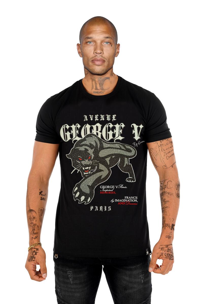 George V 'Panther' Tee (Black) GV-2712 - FRESH N FITTED-2 INC