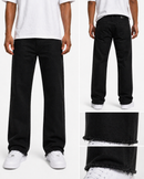 Copper Rivet Men's Rip Detail Relax Fit Denim Pants In Black 513217 - FRESH N FITTED