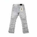 FWRD Kids Distressed Frayed Stacked Denim (Gray) – FW-330347K