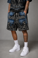 Rebel Minds 'Stand Alone' Tapestry Shorts (Black) 610-12902 - FRESH N FITTED