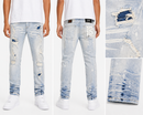 Copper Rivet Rip & Repair Denim pants In LSB 513025 - FRESH N FITTED