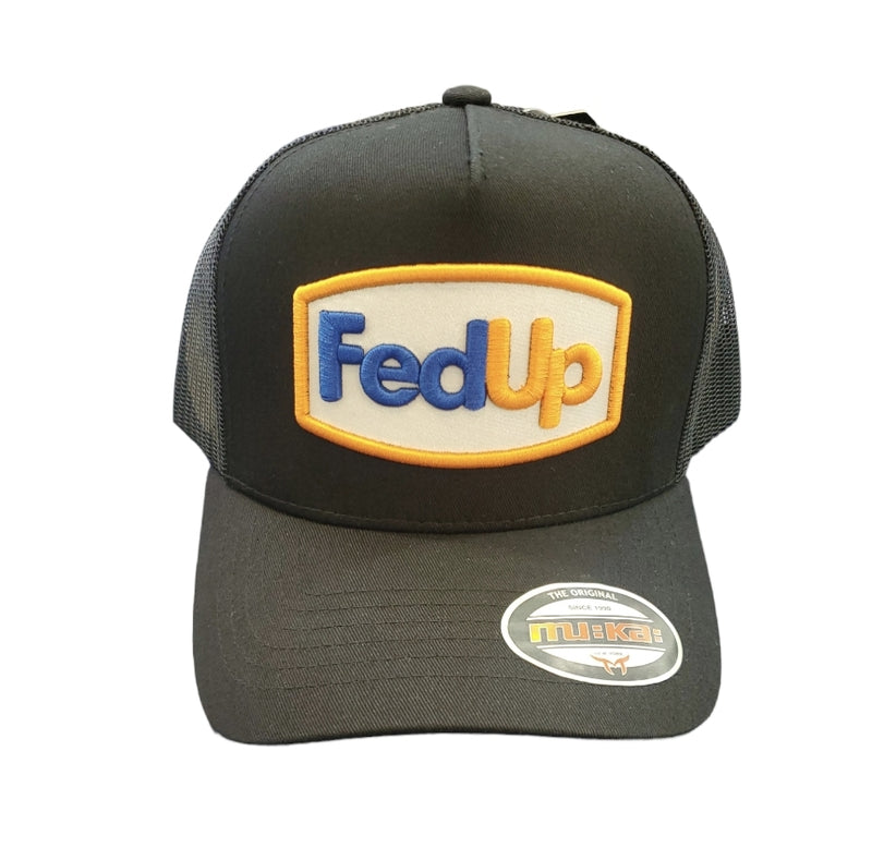 Muka 'Fed Up' Trucker Hat (Black) TN5347B - Fresh N Fitted Inc