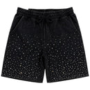 Rebel Minds 'Washed Rhinestone Galaxy' Shorts (Black) 610-11966 - FRESH N FITTED