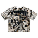 Rebel Minds 'Conquer Rhinestone' Tapestry T-Shirt (Cream) 610-12703 - FRESH N FITTED