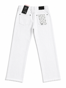 Copper Rivet Men's Rip Detail Relax Fit Denim Pants In White 513217 - FRESH N FITTED