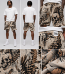 Rebel Minds 'Conquer' Tapestry Shorts (Cream) 610-12903 - FRESH N FITTED