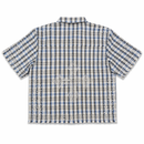 Copper Rivet Fray Holy Saint Short Sleeve Shirt with Stones In Blue 612003 - FRESH N FITTED