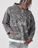 TAKER 'Blessed' Cropped Hoodie (Gray) T5256