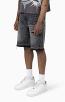 Smoke Rise Sun Bleached Effect Colored Shorts In Chaos Black TS26S130 - FRESH N FITTED
