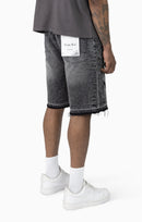 Smoke Rise Sun Bleached Effect Colored Shorts In Chaos Black TS26S130 - FRESH N FITTED