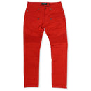 Makobi 'Prado' Biker Denim w/ Rip and Repair (Red) M1786 - Fresh N Fitted Inc