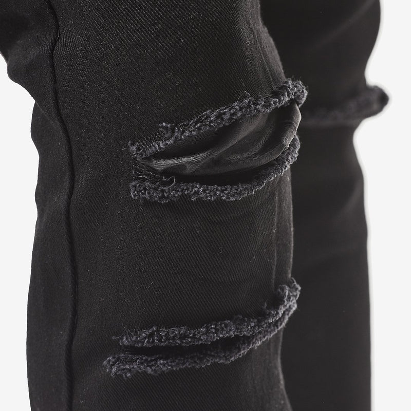 Copper Rivet Ripped Denim (Black) 913211 - Fresh N Fitted Inc