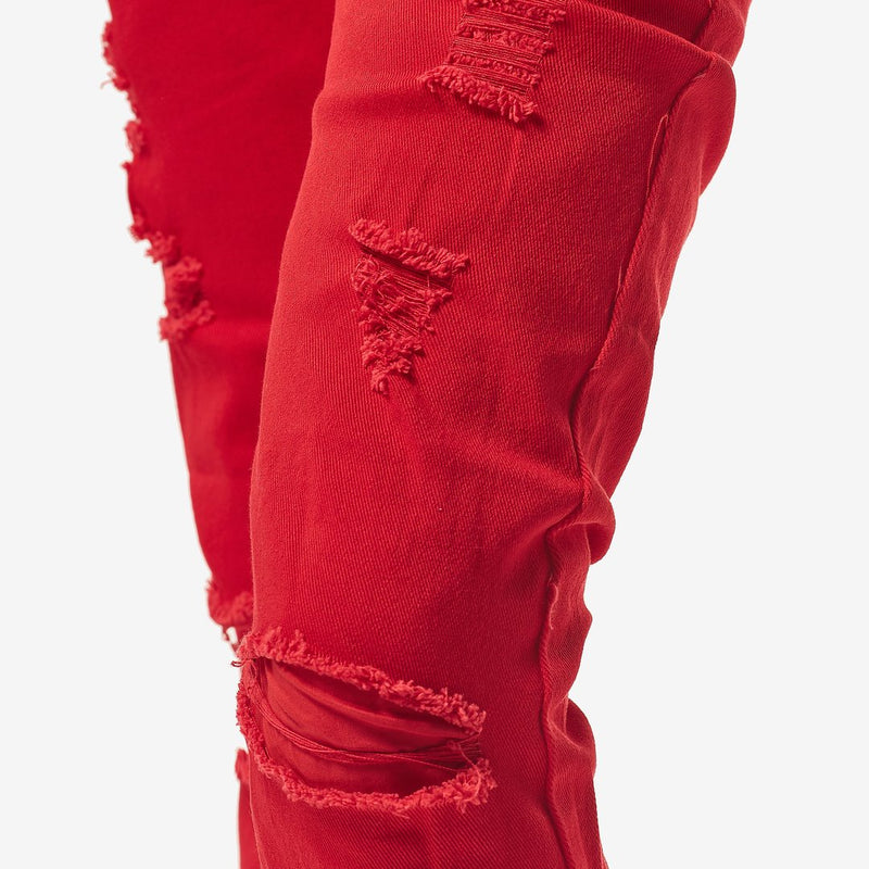 Copper Rivet Ripped Denim (Red) 913211 - Fresh N Fitted Inc