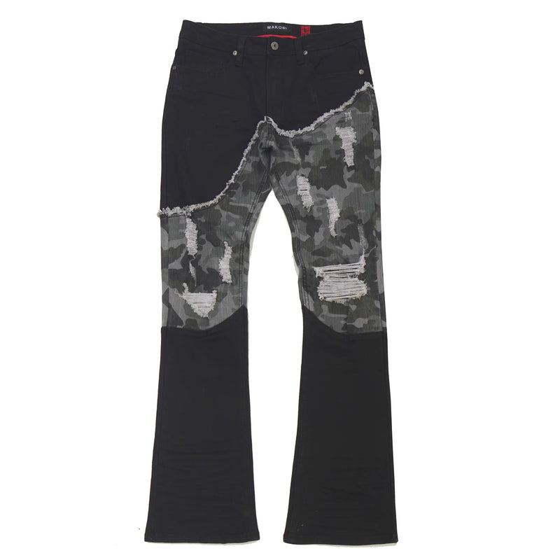 Makobi ' Costello' Stacked Denim (Black Camo) M1919 - Fresh N Fitted Inc