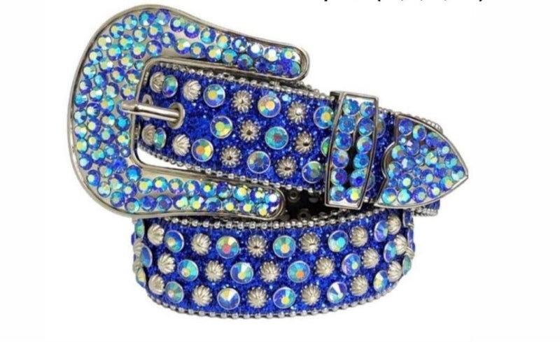 KARMA Rhinestone Belt (Blue) - Fresh N Fitted Inc